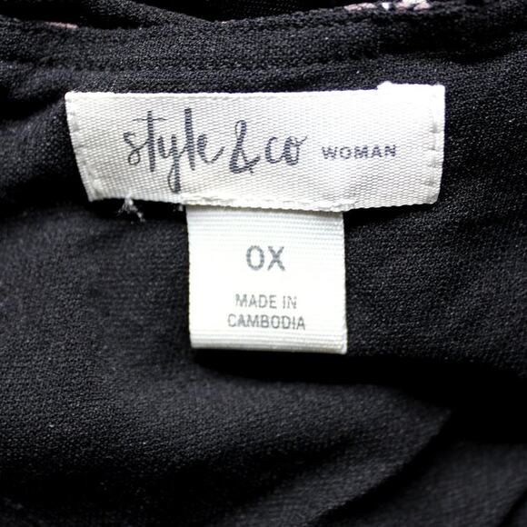 Style & Co Boho Flower Print Blouse Size OX - Picture 9 of 11